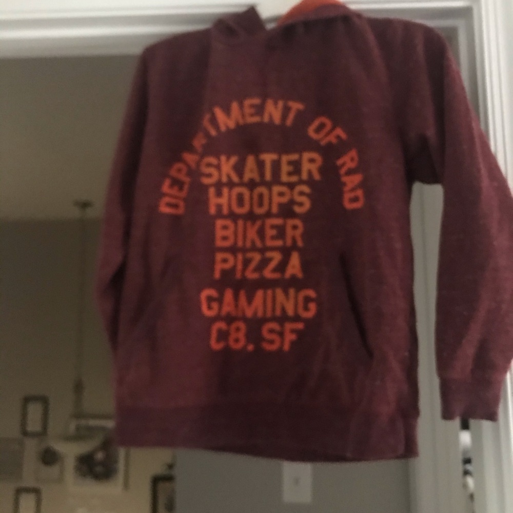 Kids Burgundy Graphic Hoodie